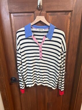 Boden Lara Cotton Henley Jumper Size M